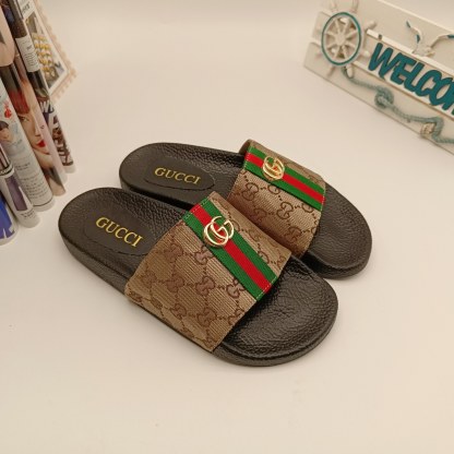 DOUBLE G Supreme Monogram Slide Sandals