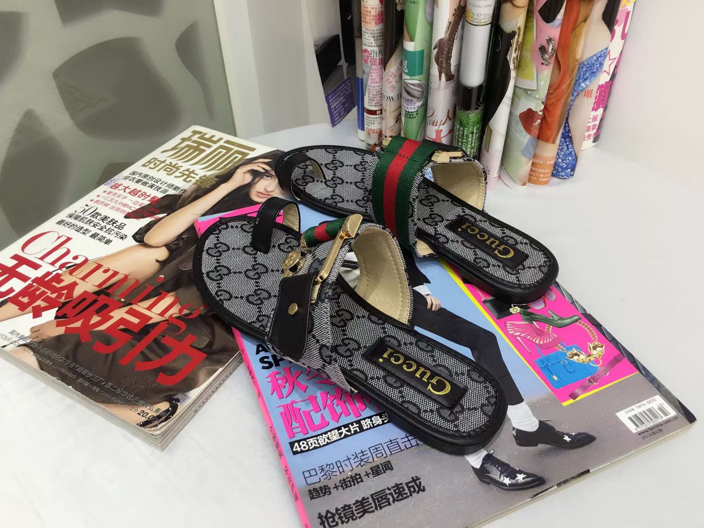 WOMEN'S DOUBLE G MATELASS脡 CANVAS SLIDE SANDAL