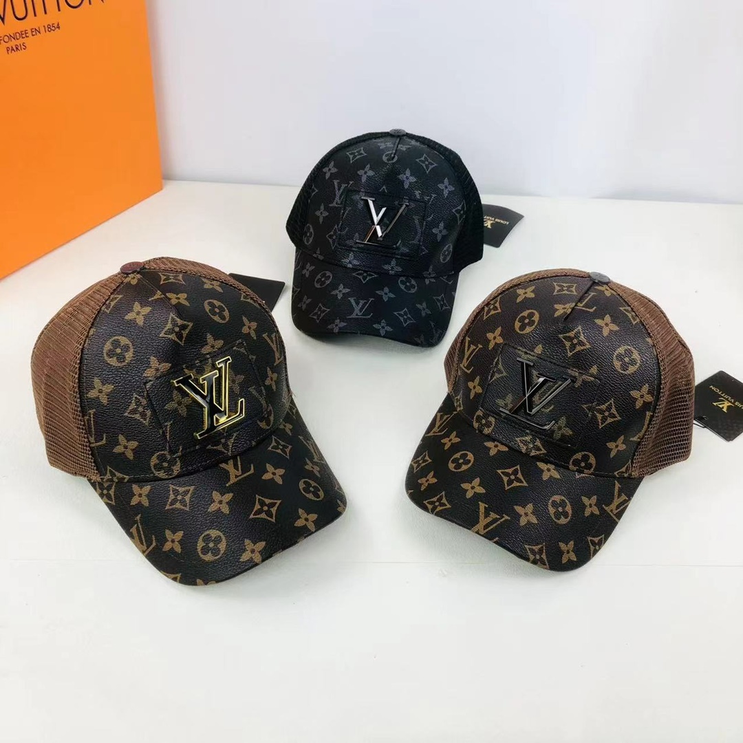 Monogram Leather Cap hat Snapback