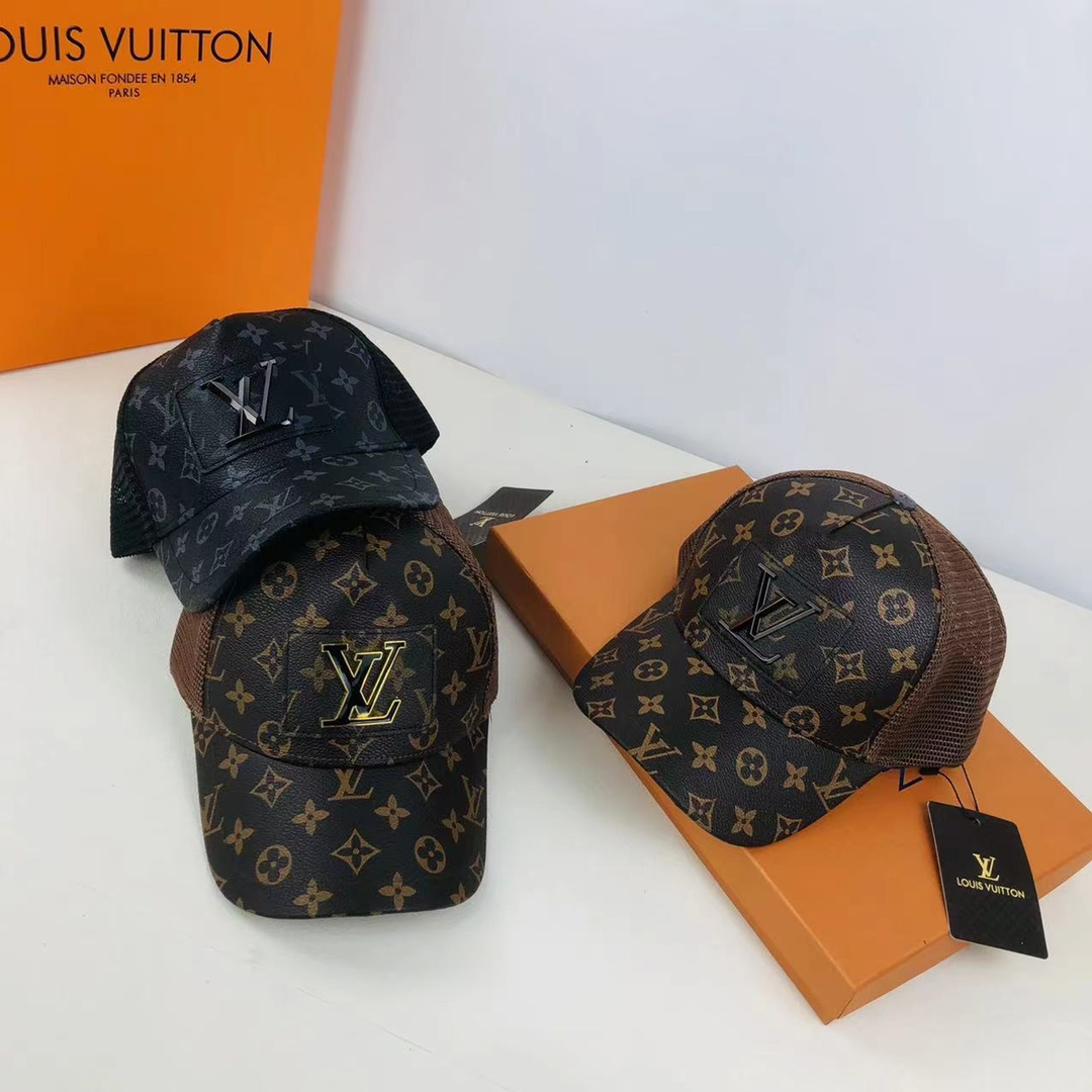 Monogram Leather Cap hat Snapback