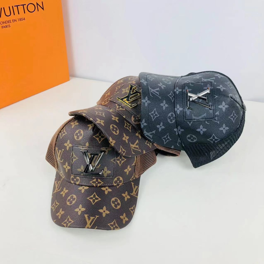 Monogram Leather Cap hat Snapback