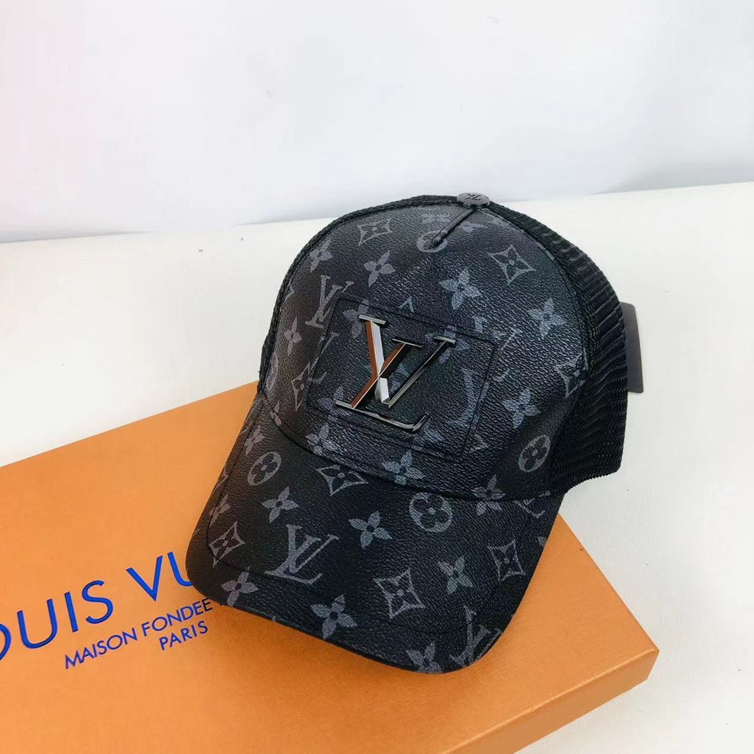 Monogram Leather Cap hat Snapback