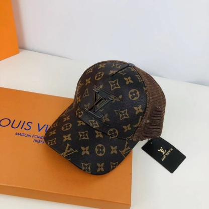 Monogram Leather Cap hat Snapback