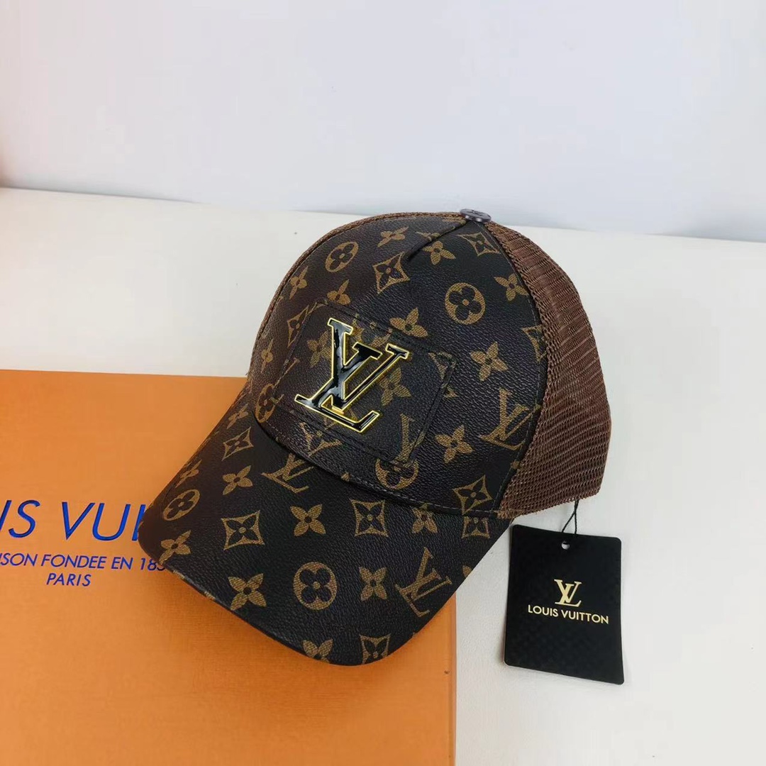 Monogram Leather Cap hat Snapback