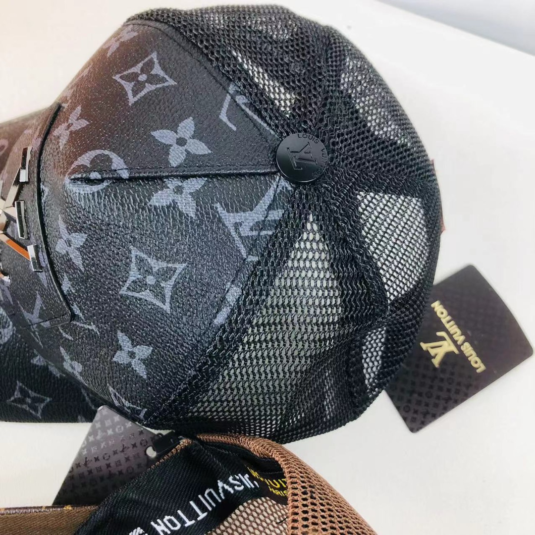 Monogram Leather Cap hat Snapback