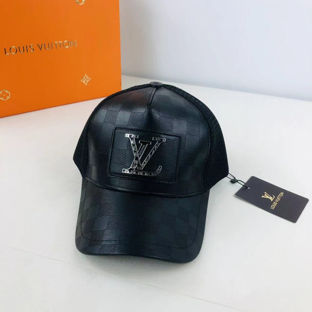 Monogram Leather Cap hat Snapback