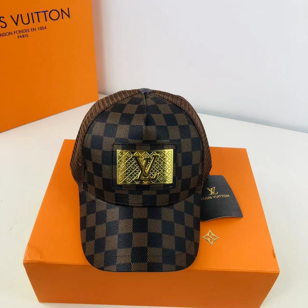 Metal LOGO Color Block Print Baseball Mesh Cap