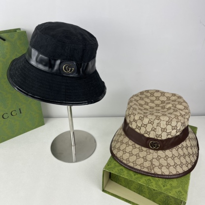 CANVAS BUCKET HAT WITH DOUBLE G