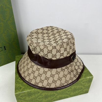 CANVAS BUCKET HAT WITH DOUBLE G