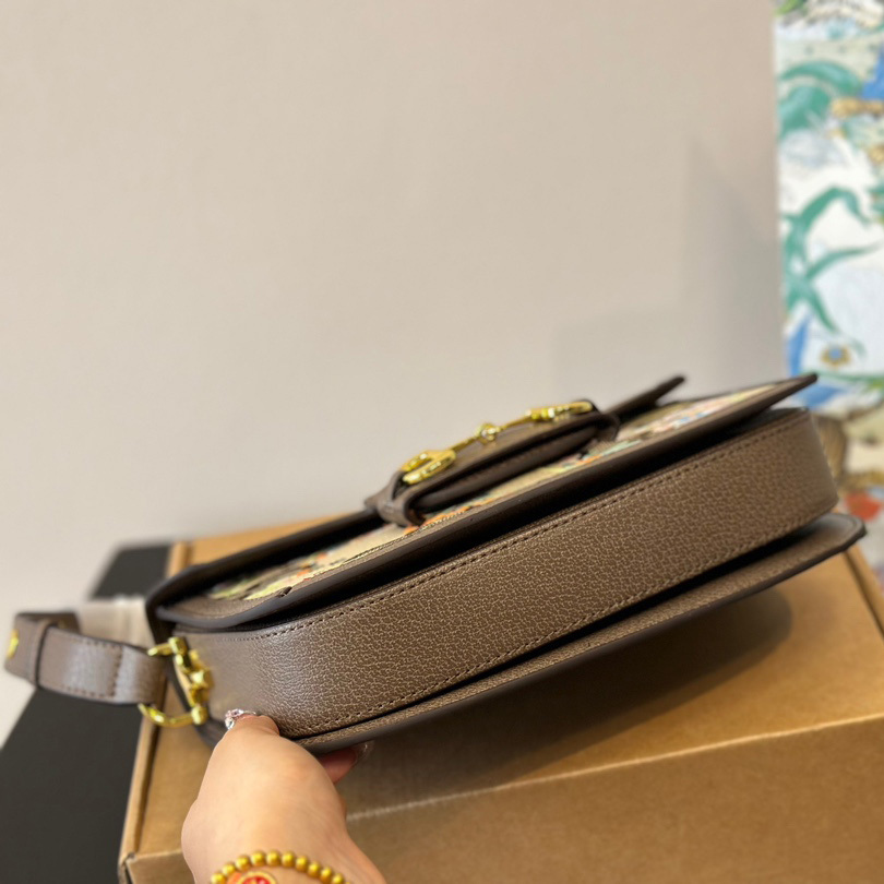 Monogram Jumbo Calfskin Embroidered Horsebit 1955 Shoulder Bag