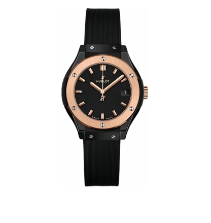 Classic Fusion Rose Gold Bezel Ceramic Women's Watch