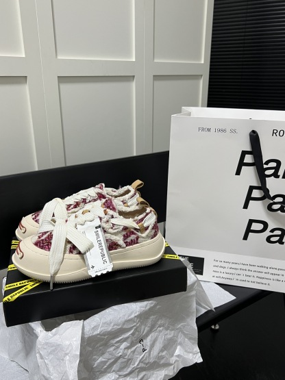 Rose Red Chevron Canvas Shoes