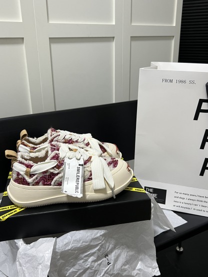 Rose Red Chevron Canvas Shoes