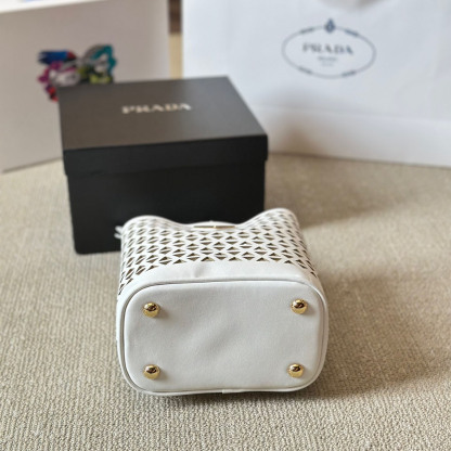 Perforated leather tote bag