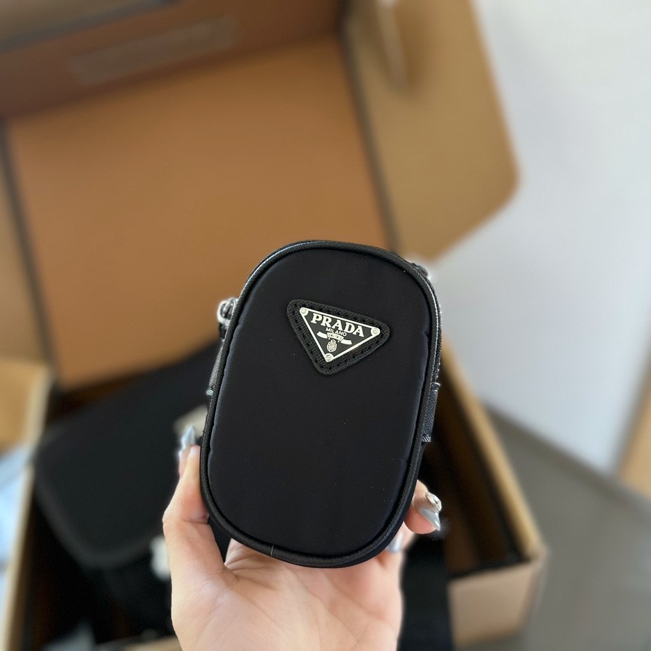 Re-Nylon and Saffiano leather shoulder bag