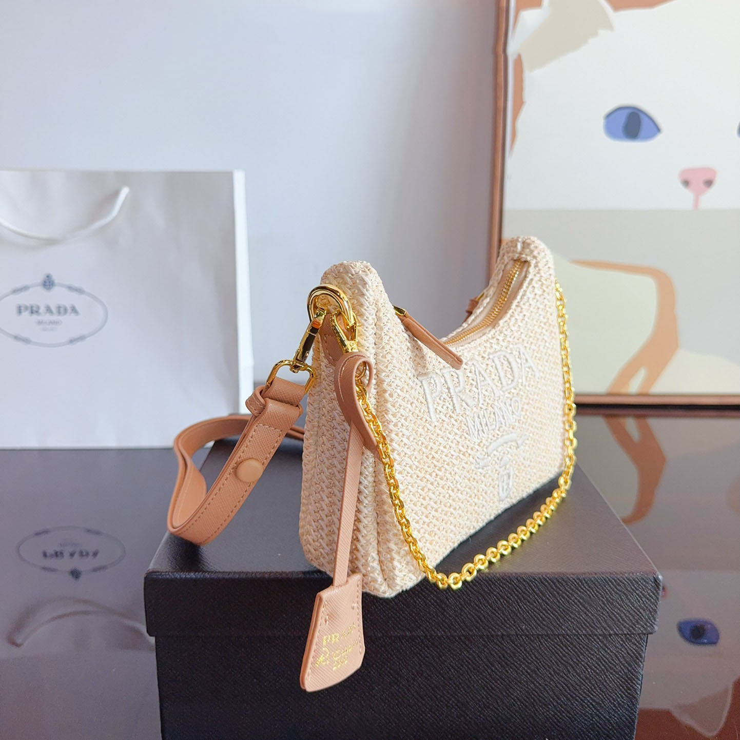 Yarn Raffia Effect Crochet Mini Re-Edition Shoulder Bag