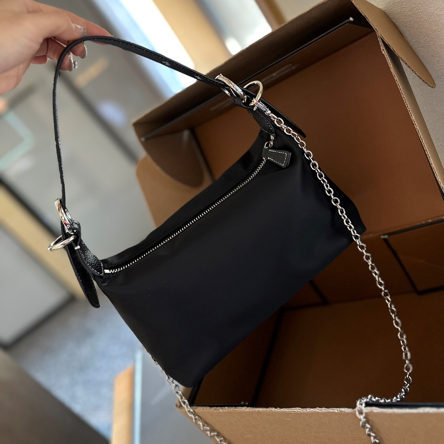 Re-Edition 2005 Re-Nylon and Saffiano mini bag