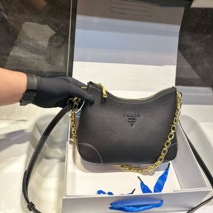 Vitello Phenix Leather Web Stripe Strap Crossbody