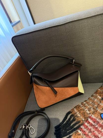 Small Puzzle bag in classic calfskin and suede