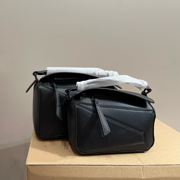 Puzzle bag in soft grained calfskin