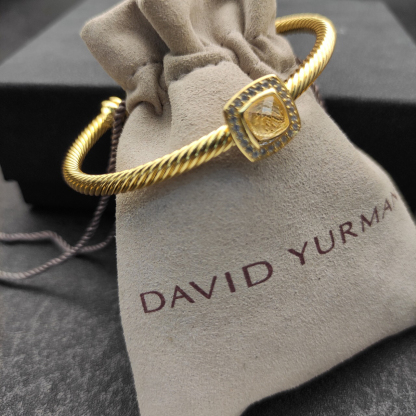 Cable Classics Bracelet with Yellow Agate and Diamonds 18K Yellow Gold 4mm