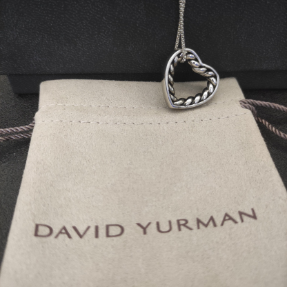 Dathtvid Yurthtman Open Heart Cable Pendant in Sterling Silver