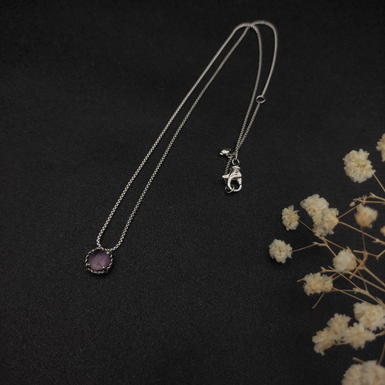 Petite Chatelaine® Necklace Sterling Silver with Amethyst, 10mm