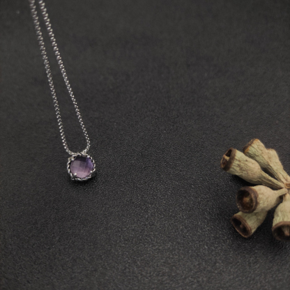 Petite Chatelaine® Necklace Sterling Silver with Amethyst, 10mm