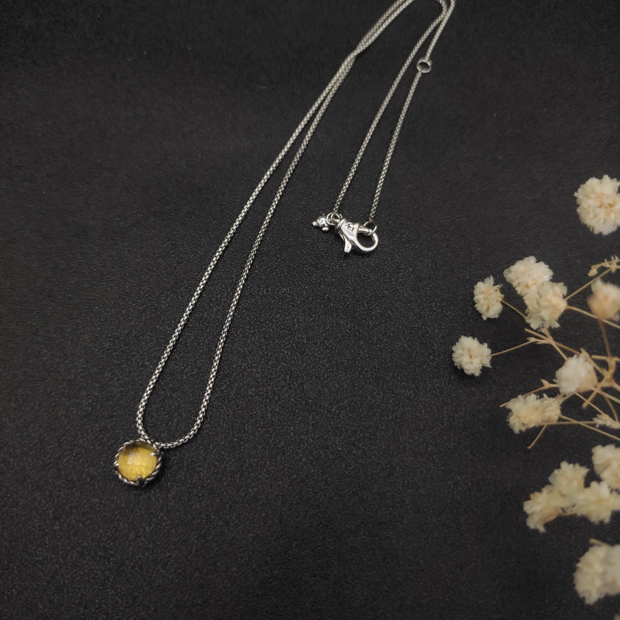 Petite Chatelaine® Necklace Sterling Silver with Citrine, 10mm