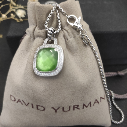 Albion® Pendant Sterling Silver with Prasiolte and Diamonds, 14mm