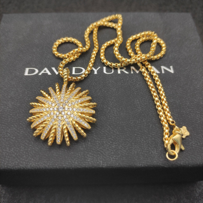 Dathtvid Yurthtman  18K Yellow White Gold Diamond Large Starburst Pendant