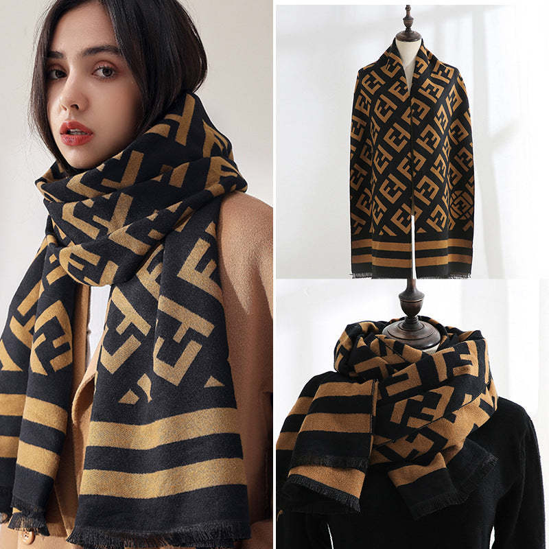 Double-sided cashmere scarf fd printing scarf