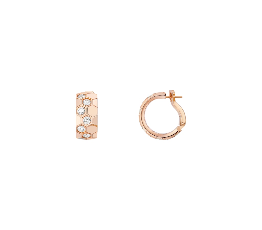 Bee de Chathtumet hoop earrings Rose gold, diamonds