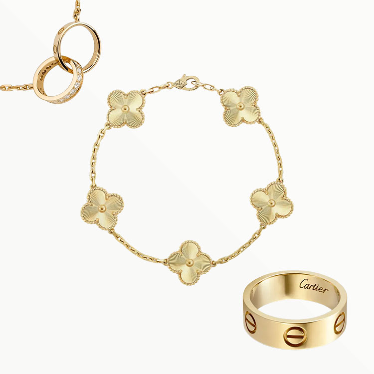 3‑Piece Set Yellow Gold Jewelry & Diamonds