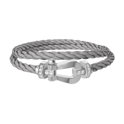 FORCE 10 BRACELET 18K WHITE GOLD AND DIAMONDS LARGE MODEL