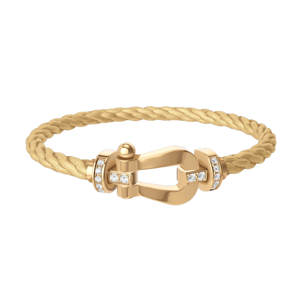 Force 10 bracelet 18k yellow gold and diamonds large model
