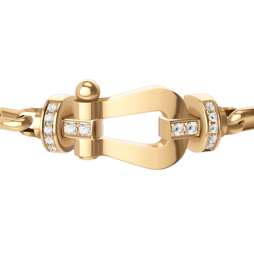 FORCE 10 BRACELET 18K YELLOW GOLD AND DIAMONDS LARGE MODEL