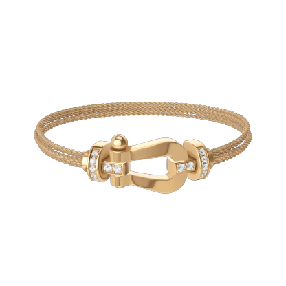 FORCE 10 BRACELET 18K YELLOW GOLD AND DIAMONDS LARGE MODEL