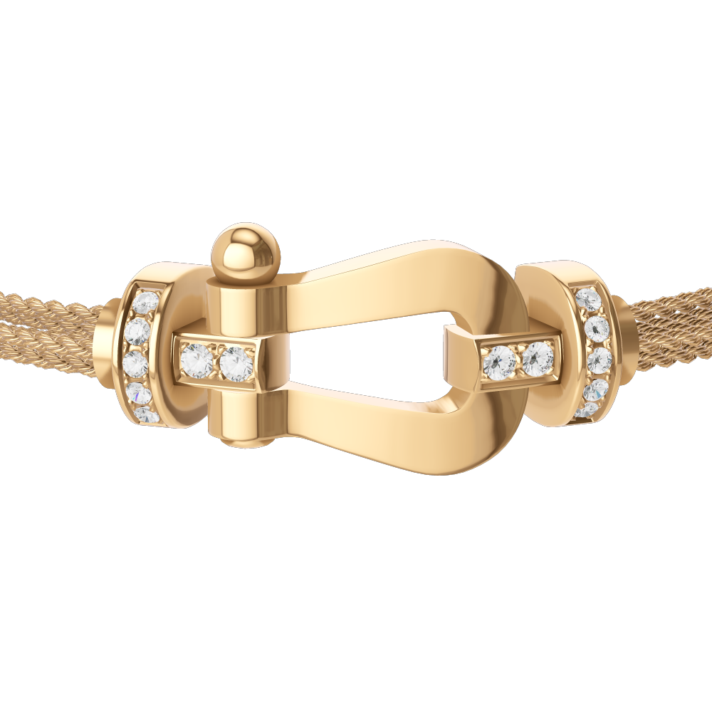 FORCE 10 BRACELET 18K YELLOW GOLD AND DIAMONDS LARGE MODEL