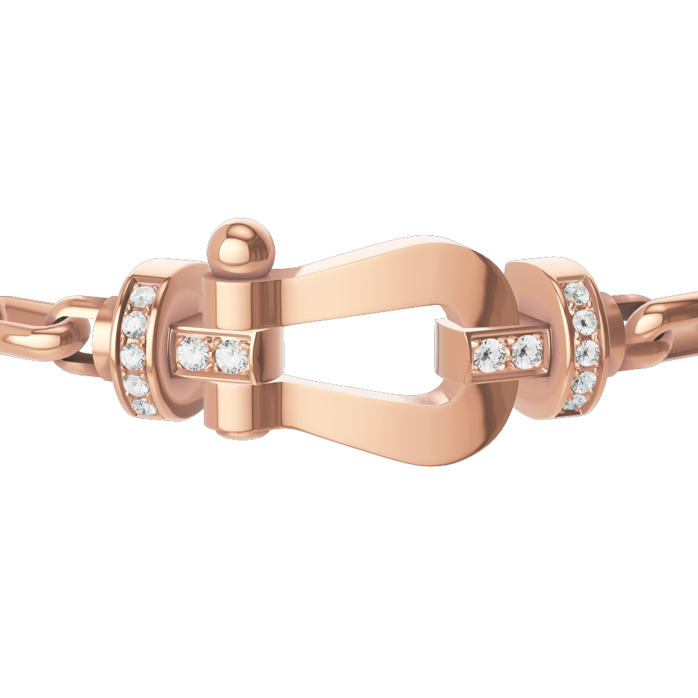 FORCE 10 BRACELET 18K PINK GOLD AND DIAMONDS LARGE MODEL