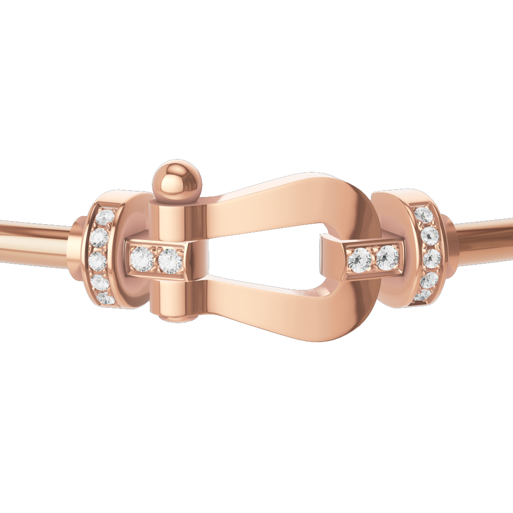 FORCE 10 BRACELET 18K PINK GOLD AND DIAMONDS LARGE MODEL