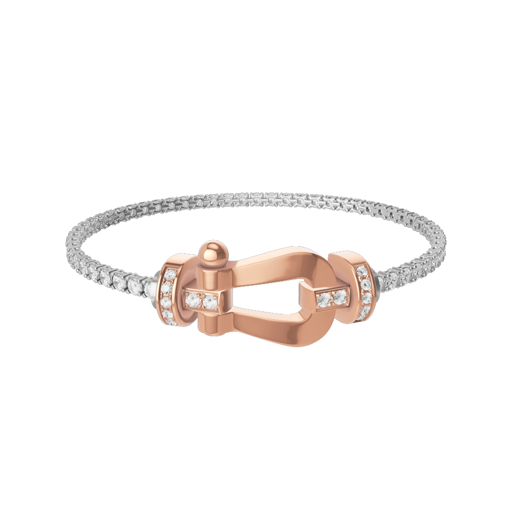 FORCE 10 BRACELET 18K PINK GOLD AND DIAMONDS LARGE MODEL