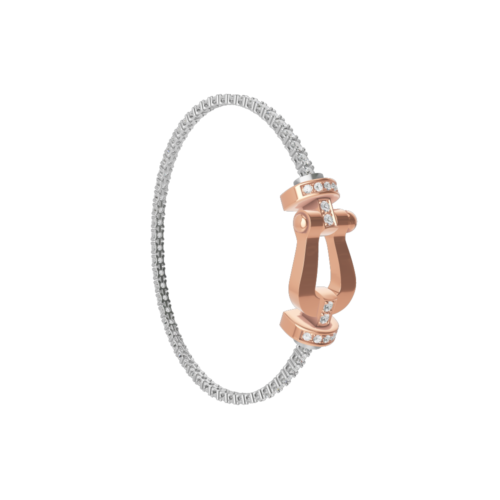 FORCE 10 BRACELET 18K PINK GOLD AND DIAMONDS LARGE MODEL
