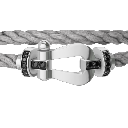 FORCE 10 BRACELET 18K WHITE GOLD AND BLACK DIAMONDS LARGE MODEL