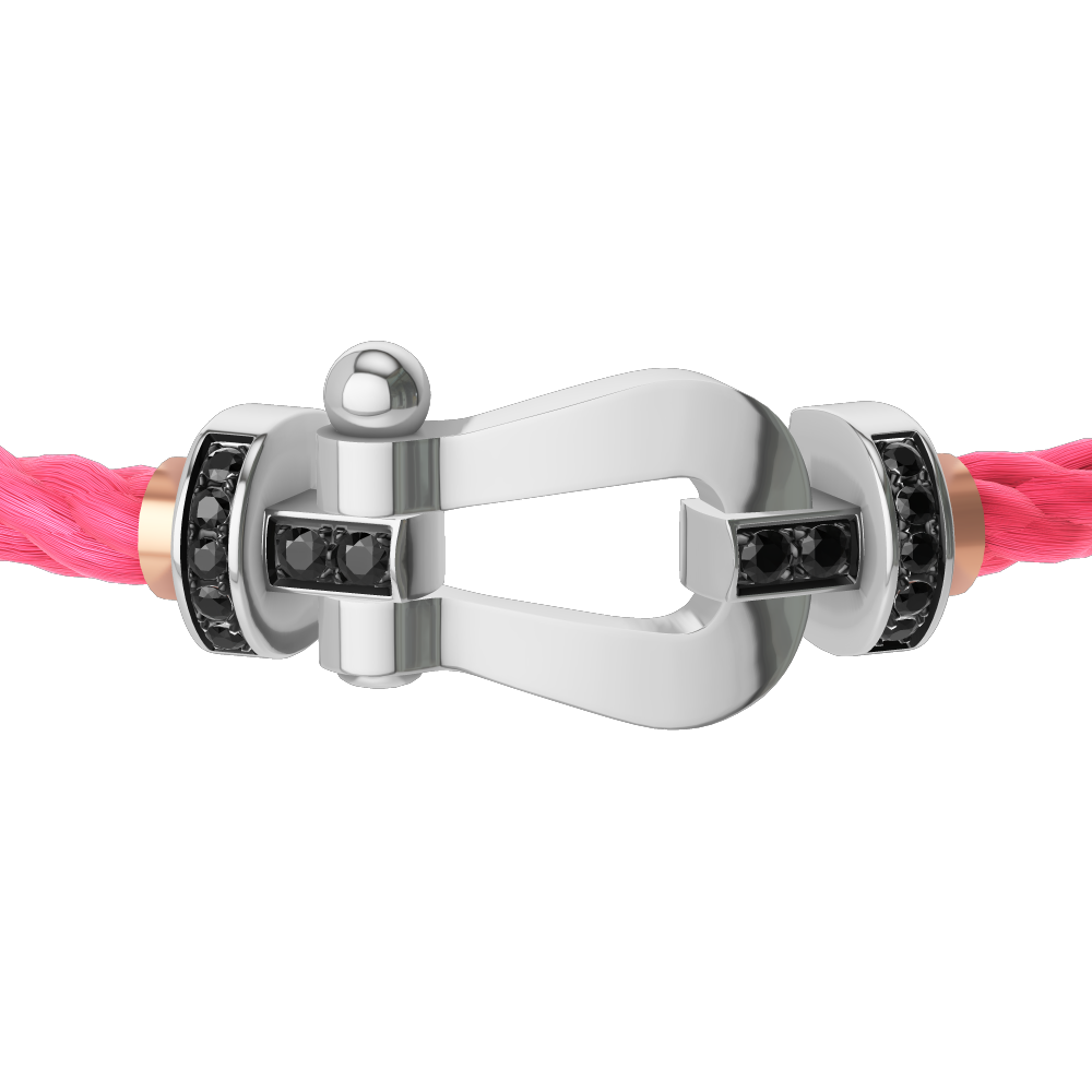 FORCE 10 BRACELET 18K WHITE GOLD AND BLACK DIAMONDS LARGE MODEL