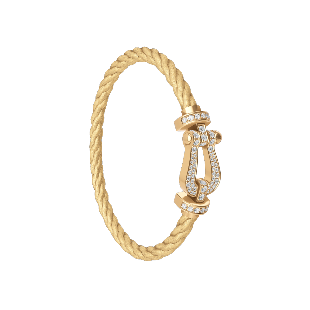 FORCE 10 BRACELET 18K YELLOW GOLD AND DIAMONDS LARGE MODEL