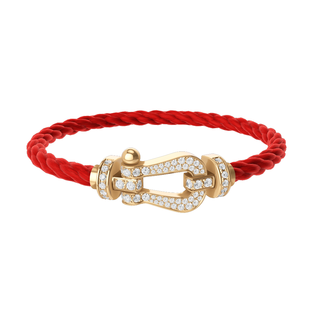 FORCE 10 BRACELET 18K YELLOW GOLD AND DIAMONDS LARGE MODEL