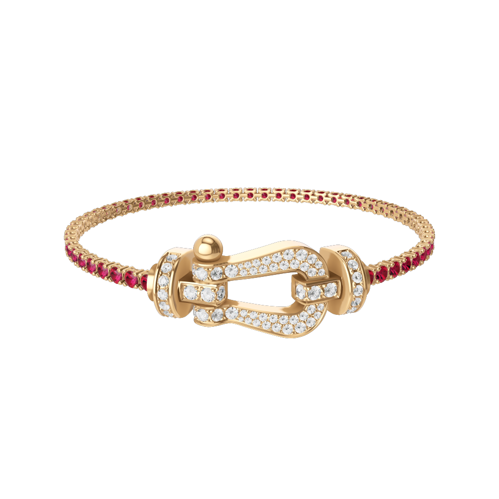 FORCE 10 BRACELET 18K YELLOW GOLD AND DIAMONDS LARGE MODEL