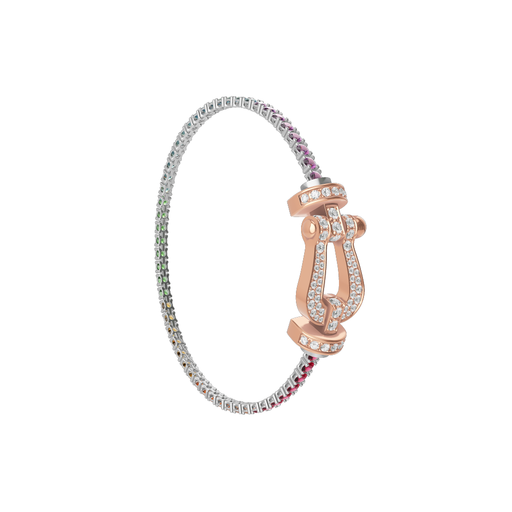 FORCE 10 BRACELET 18K PINK GOLD AND DIAMONDS LARGE MODEL