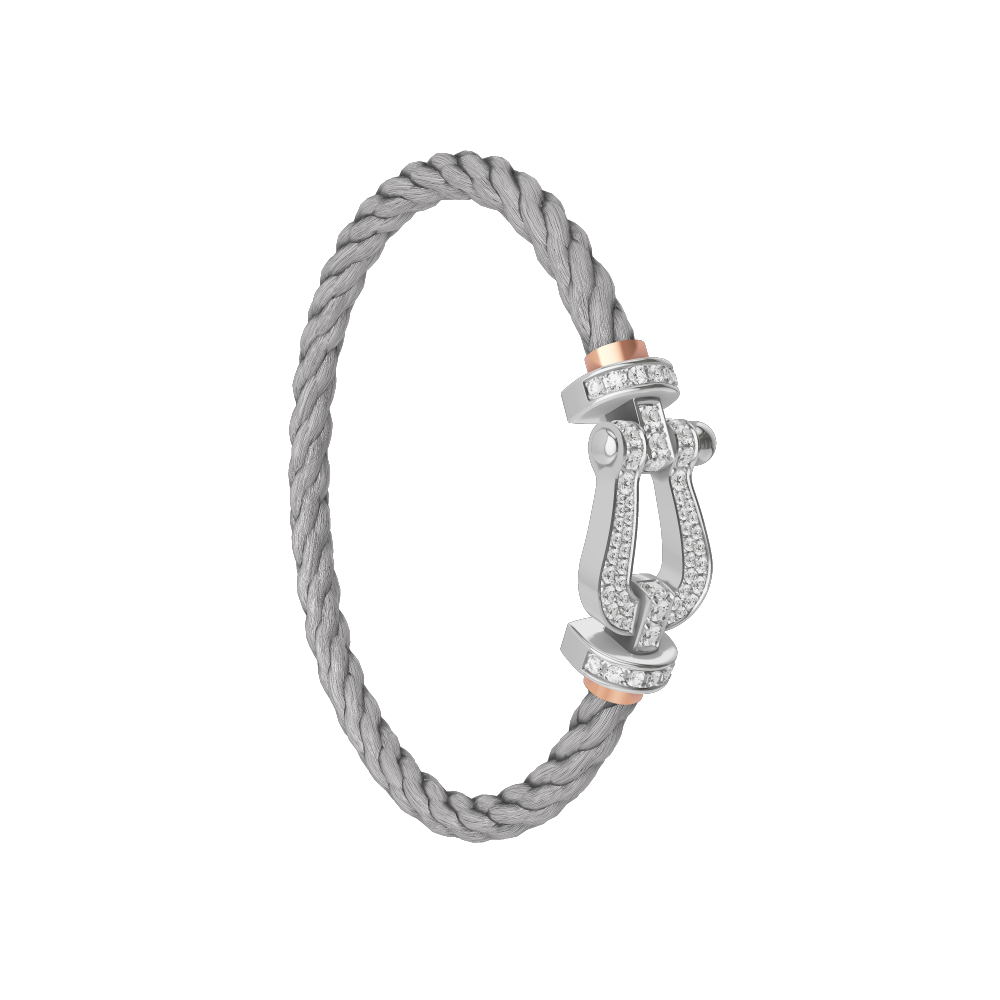 FORCE 10 BRACELET 18K WHITE GOLD AND DIAMONDS LARGE MODEL